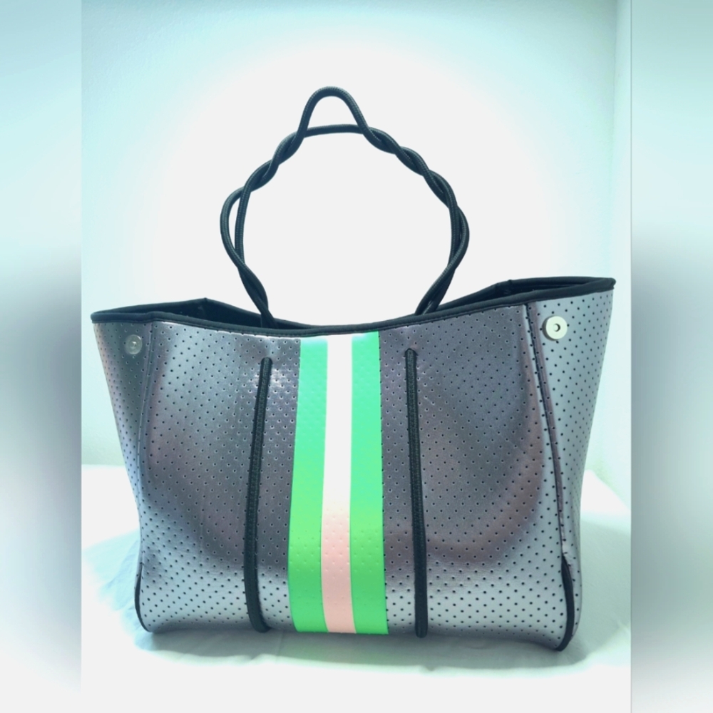 TOTE BAG NEOPRENE Metallic Gray